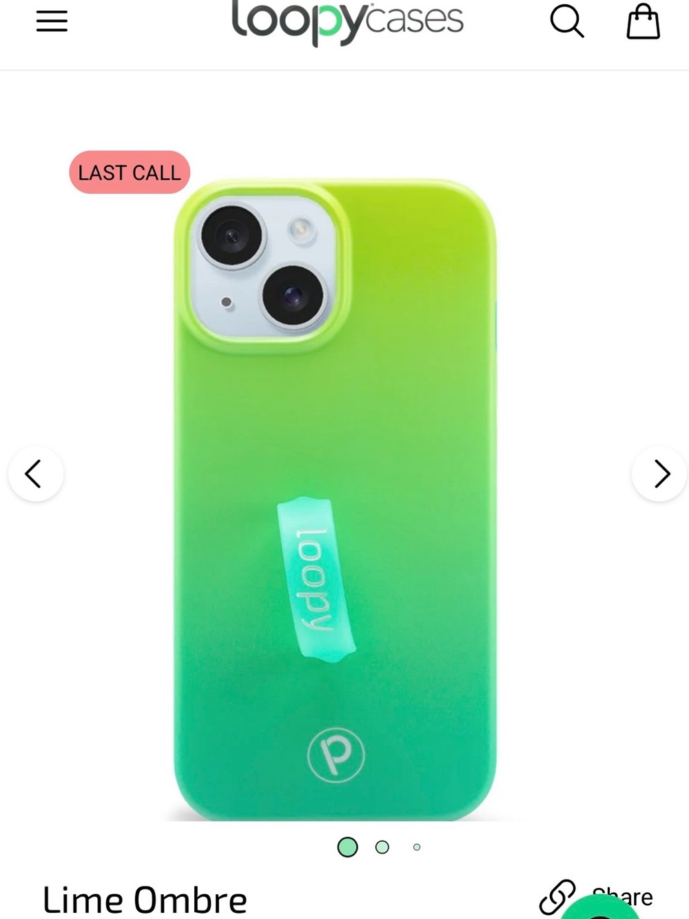 Loopy Case Lime to Green Ombre Phone Case with Loop